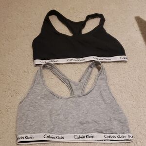 Calvin Klein Black and Gray Bralette Duo